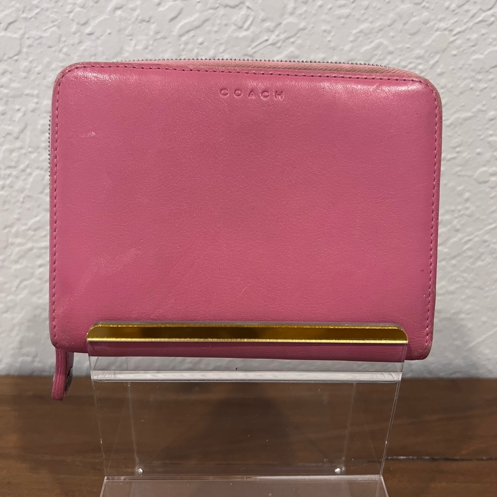Vintage Coach pink Leather Zip Wallet